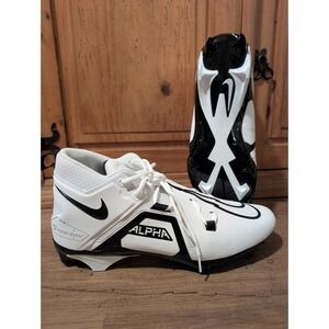 Nike Alpha Menace Elite 3 Football Cleats White/Black CT6649-100 Men's Size 16